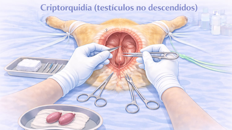 Cirugía Castracion Esterilizacion Criptorquidia perro macho