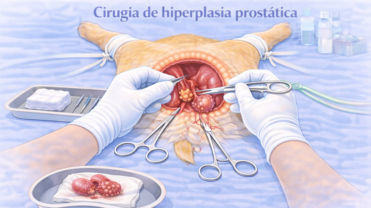 Cirugía Hiperplasia prostatica perro macho