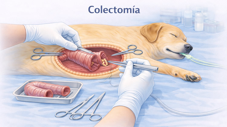 Cirugía Colectomia en perros