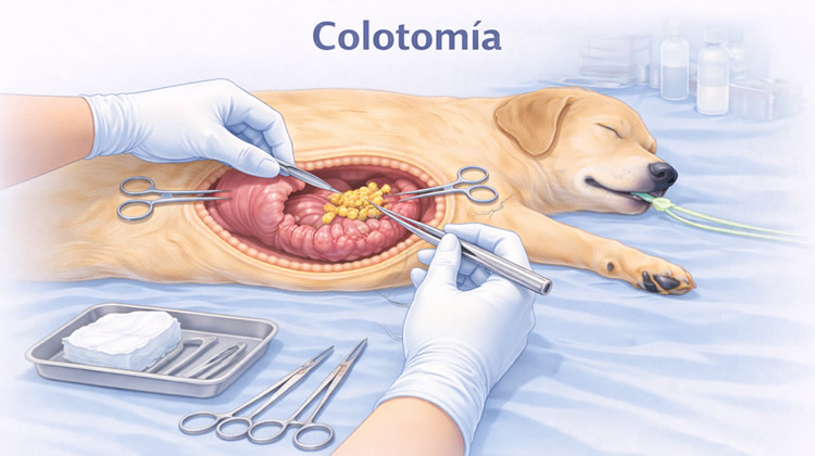 Cirugía colotomia en perros