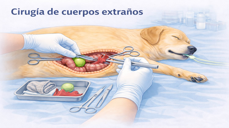 Cirugía de cuerpos extraños en perros