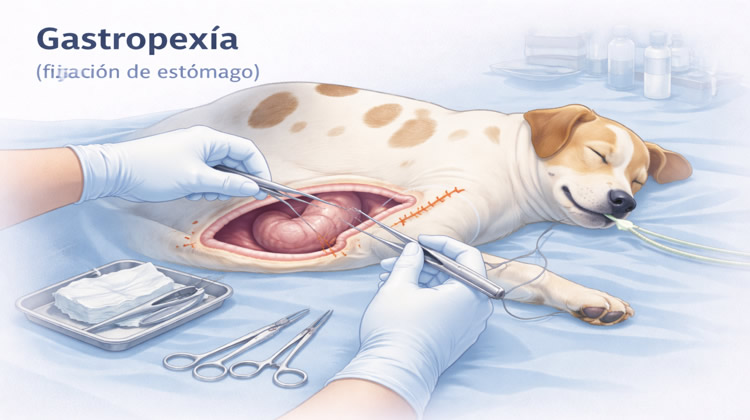 Cirugía Gastropexia Fijacion de Estomago Perro