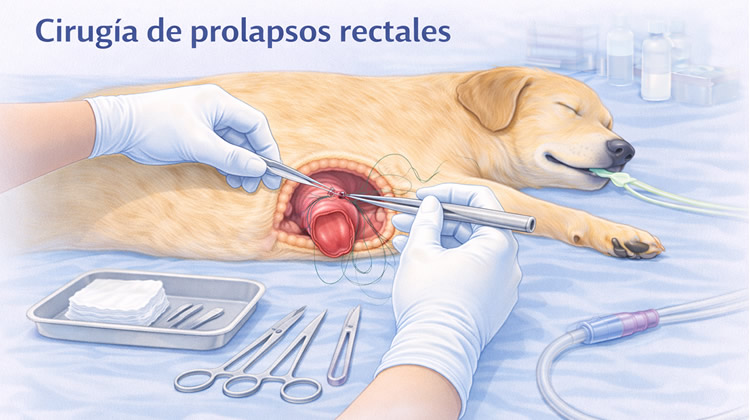 Cirugía prolapso rectal perros