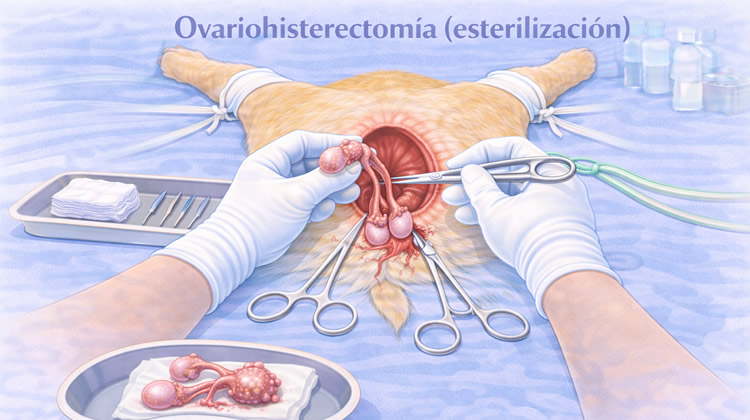 Cirugía Castracion Esterilizacion Ovariohisterectomía perro hembra
