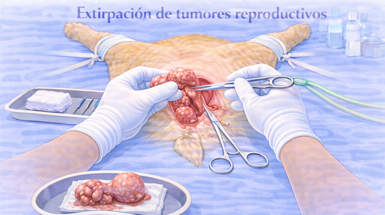 Cirugía Extirpacion tumores reproductivos perro hembra