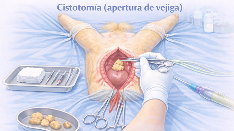 Cirugía Cistotomia Apertura de Vejiga perro