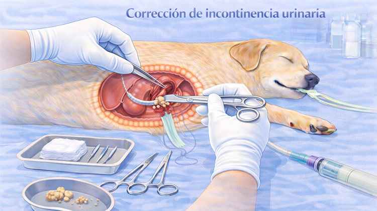Cirugía correcion incontinencia urinaria perros