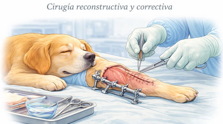 Cirugía reconstructiva y correctiva perro
