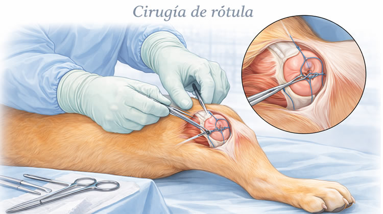 Cirugía de rotula perro